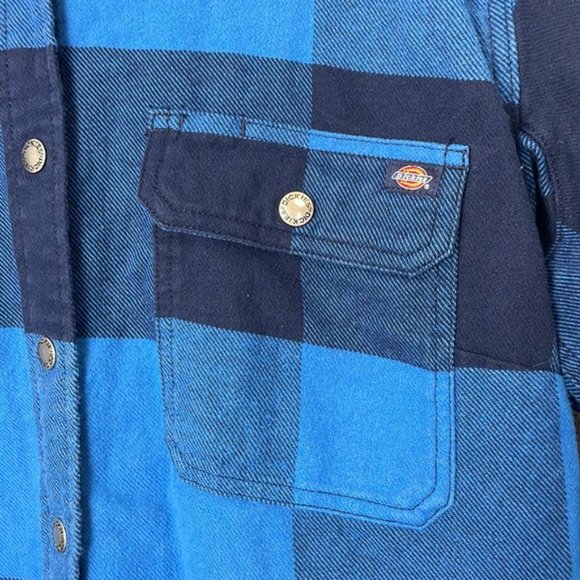 Dickies DuraTech Renegade Flannel Shirt Blue Plaid Size Large - Picture 4 of 8